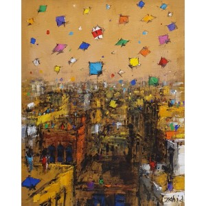 Zahid Saleem, 14 x 18 Inch, Acrylic on Canvas, Cityscape Painting, AC-ZS-175